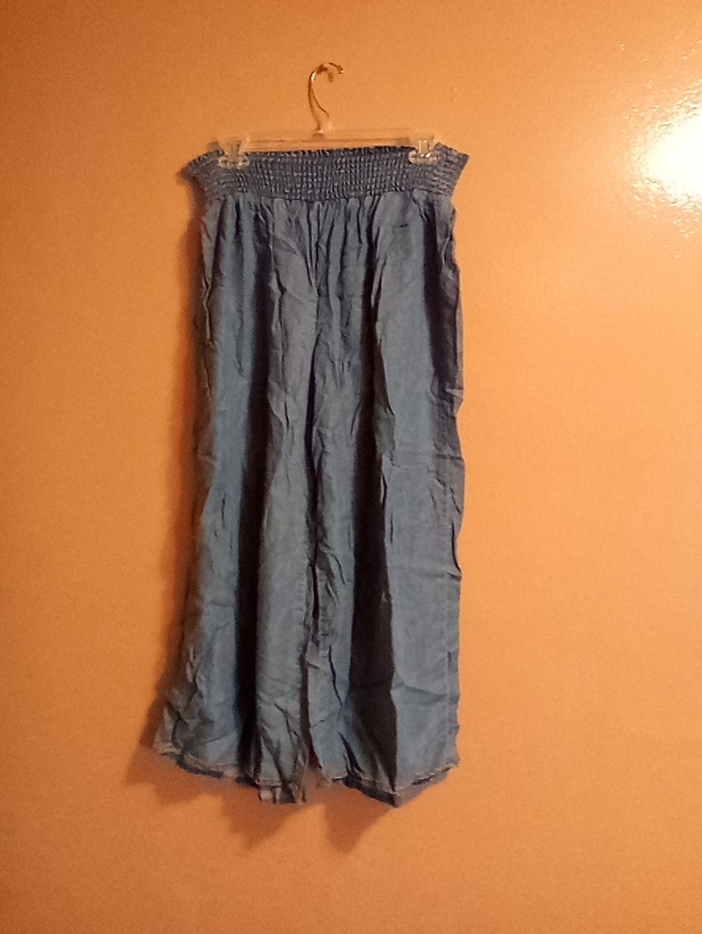 Michaels Kors Blue Smocked Maxi Skirt for Casual Resort Wear ( Bag Z )